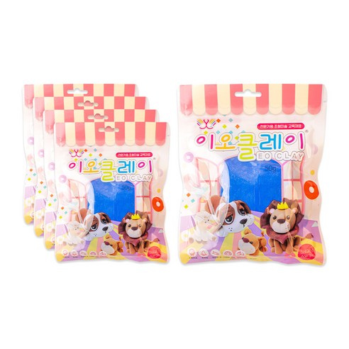 이오 유아용 클레이 5p, 파랑, 50g