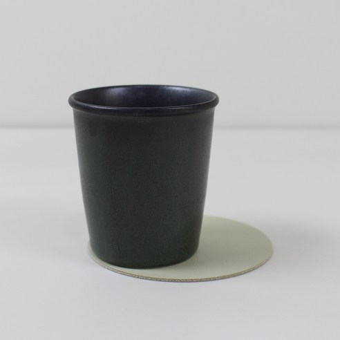 달소금 국산 도자기 종이컵 디자인 물컵 180ml, 그린, 1개