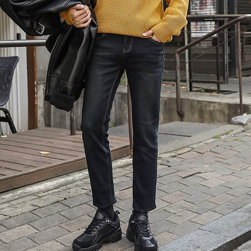 맨타임 남성용 경량 본딩 데님 기모 팬츠 PAW