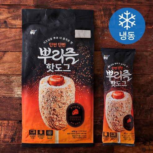 우양 뿌리즐 핫도그 (냉동), 80g, 5개입, 1개