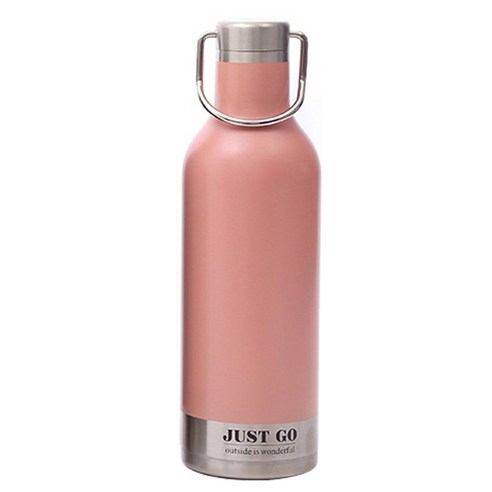 TYESO 진공단열 핸들보틀 텀블러, 핑크, 473ml