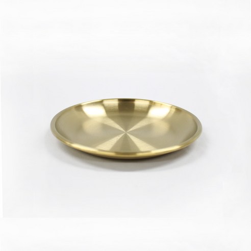키친아트 금상첨화 티타늄코팅 스텐레스 원형 접시, 골드색상, 1개
