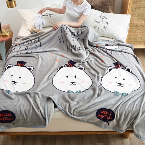 노르딕 솔리드 부드러운 플란넬 담요, 타입2
