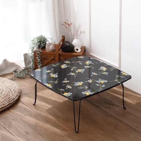스토리퍼니쳐 자개 아트 프린팅 테이블 600 사각, 당귀꽃, 585 x 585 x 260 mm