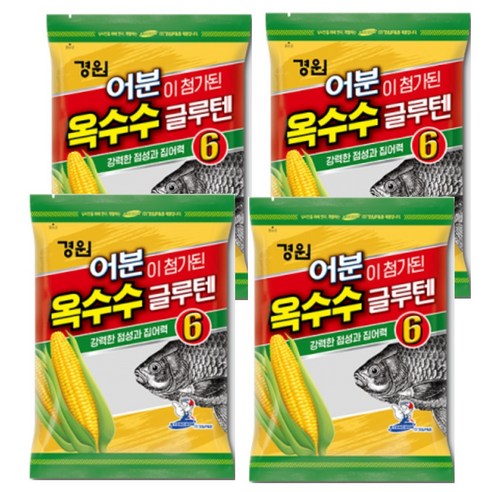 아쿠아 어분 옥수수 글루텐6 떡밥, 240g, 4개