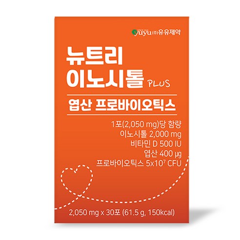 유유제약 뉴트리 이노시톨 엽산 플러스 프로바이오틱스 30p, 61.5g, 1개