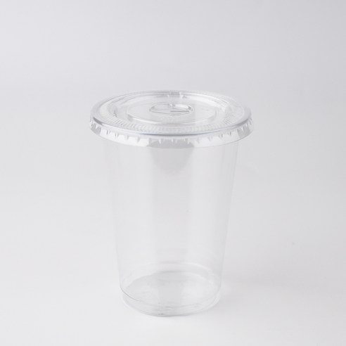 PET 아이스컵 + 평뚜껑 타공형 세트, 300ml, 50개입, 1개