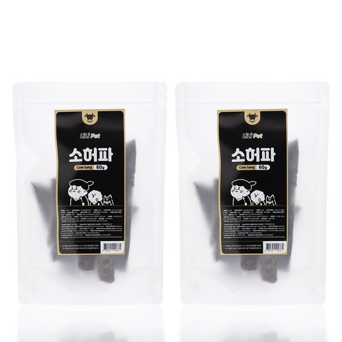 리리펫 강아지 수제 간식 60g, 2개, 소 허파 맛
