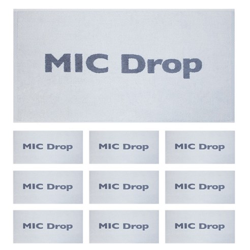 BTS MIC Drop 세면타월 170g 뱀부사, 화이트, 10개