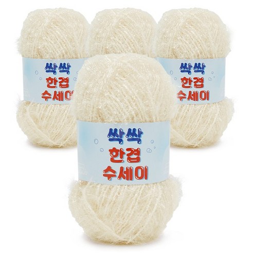 쎄비 싹싹 수세미 뜨개실 80g 4p, 352 크림
