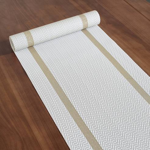 미소로운 깔끔한 테이블러너, 화이트, 30 x 180 cm, 1개