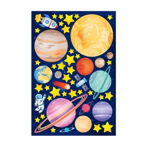 환타스틱스 야광별 스티커 태양계2 NS-75, 5세트, 혼합색상