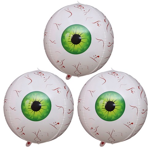 JOYPARTY 할로윈 옹브레 눈알풍선 40cm, 그린, 3개