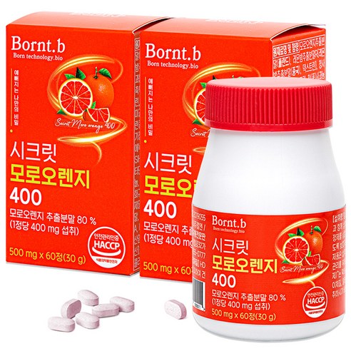 본트비 시크릿 모로오렌지 시칠리아산, 60정, 2개