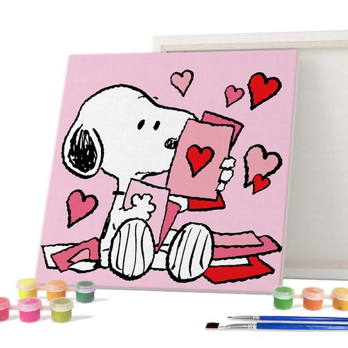 아이러브페인팅 피너츠 DIY PAINTING 25 x 25 cm, 스누피 러브레터, 1개
