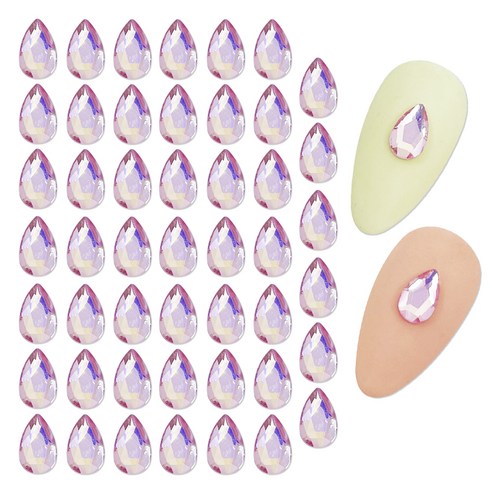 메이브라운 네일 물방울 스톤 4 x 8 mm, 핑크, 50개