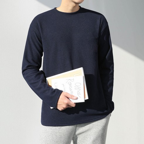 맨타임 남성용 SPK 소프트 데일리 라운드 후리스 긴팔티