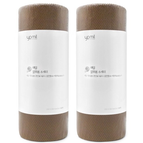예밀 뜯어쓰는 일회용 수세미 롤형 60p, 브라운, 60개, 2개