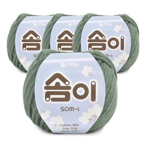 쎄비 솜이 뜨개실 65g x 4p, 521 카키, 4개