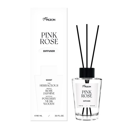피죤 디퓨저 방향제 핑크로즈 본품, 90ml, 1개