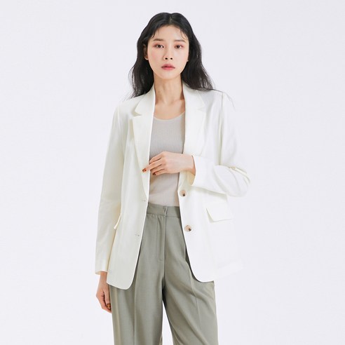 미쏘 여성용 테일러드 일자핏 싱글 자켓