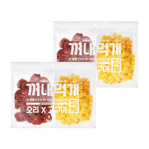 꺼내먹개 콤보 건조간식, 오리 + 고구마 혼합맛, 2세트