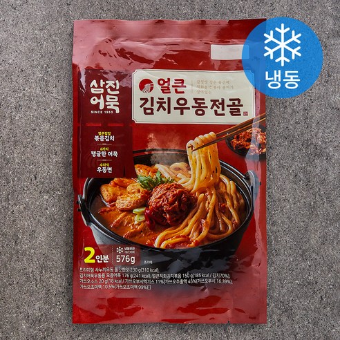 삼진어묵 얼큰 김치우동전골 (냉동), 576g, 1개