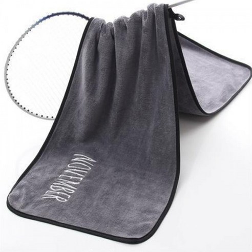 소니오 부드러운 자수 스포츠 타월 30 x 105 cm, 23 딥그레이11월, 1개