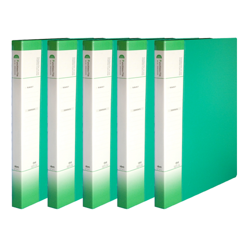 위즈오피스 P.P 칼라레버 인덱스 파일 상철, 녹색, 5개
