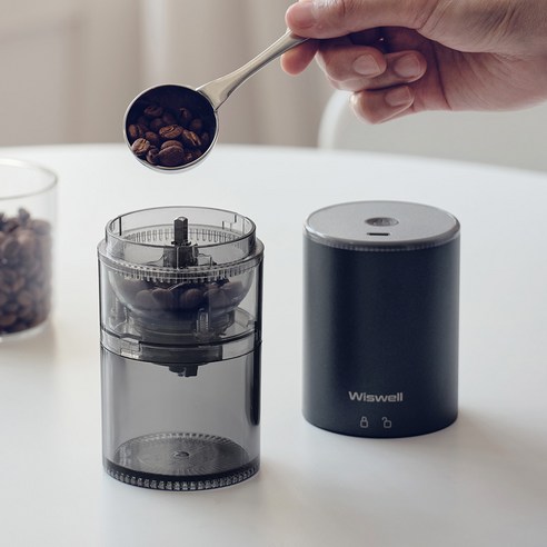 커피 애호가를 위한 최고의 커피 그라인더: 위즈웰 무드라이트 무선 전동 커피그라인더 차콜