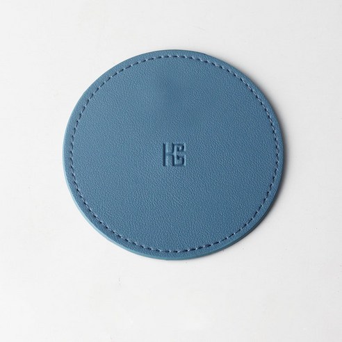 세뇨르킴 식탁 가죽 쿠션 매트 2p, 블루, 지름 10.5cm