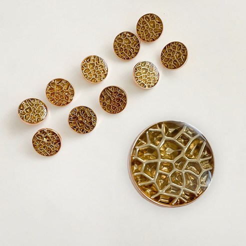 장식 단추 6번 25mm, 골드장식, 10개