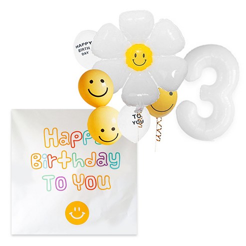 마켓감성 해피벌스데이배경 생일풍선세트, 타입3, 1세트