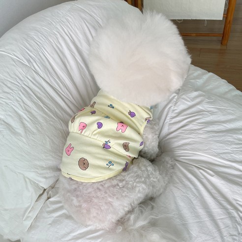 바이담수미 강아지 푸들토토끼 나시, 옐로우
