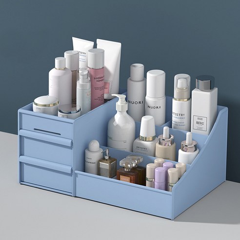 GUNU 심플 컬러 화장품 스토리지 정리함 블루 M, 1개