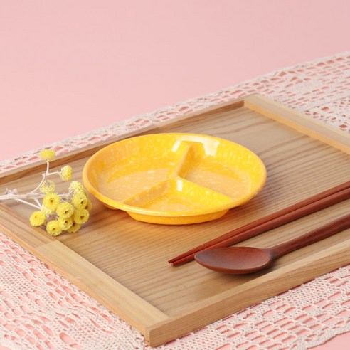 레트로 분식 떡볶이 팝 나눔접시 1호, YELLOW, 10개