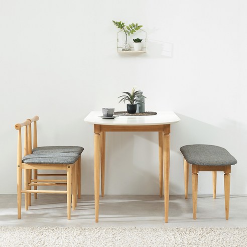 집에서 식사를 예술로 바꾸는 헤즈로 반원형 원목 식탁 세트