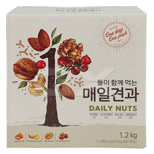매일견과 둘이 함께 먹는 20g x 60개입