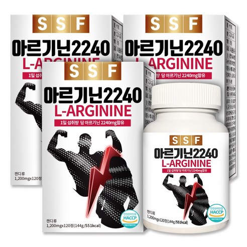 순수식품 고함량 L-아르기닌 2240 1200mg 120정 3개입, 3개