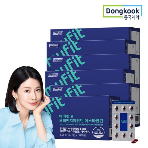 동국제약 마이핏 이보영 식물성 루테인 지아잔틴 아스타잔틴 눈 건강 영양제, 30정, 6박스