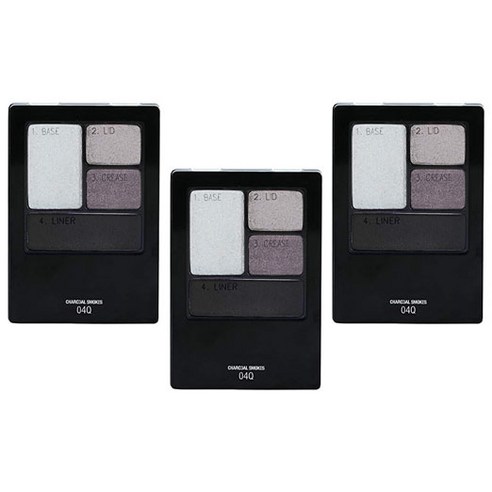 메이블린 엑스퍼트 웨어 아이섀도우 쿼드 4.8g, Charcoal Smokes, 3개