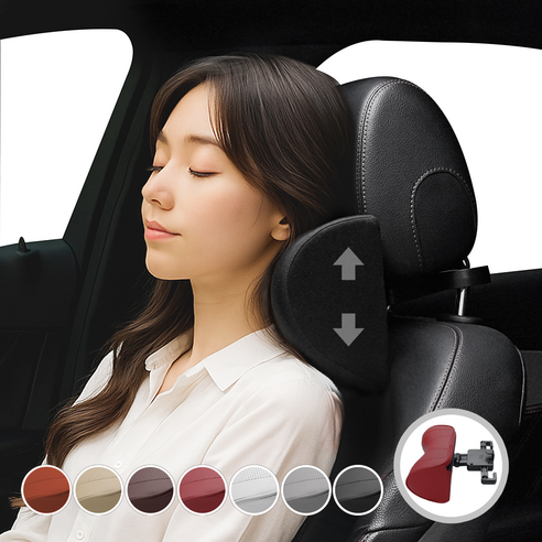 카사장 9단모션 메모리폼 가죽 차량용 목쿠션, 캐번디시 레드, 1개
