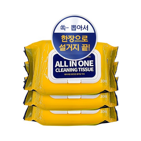 헤이브랜드 세제 묻은 일회용 수세미 (30매), 30개입, 3개