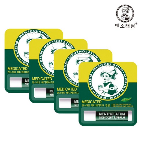 멘소래담 메디케이티드 립밤, 내추럴 멘톨, 4개