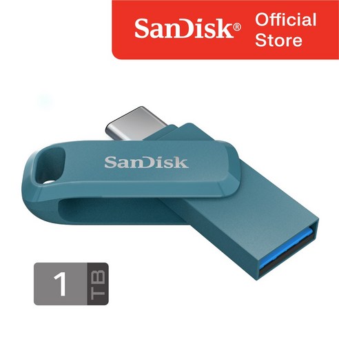 샌디스크 정품 울트라 듀얼 드라이브 고 1 TB 테라 SDDDC3 나비지오 블루 OTG, 1TB, 1개