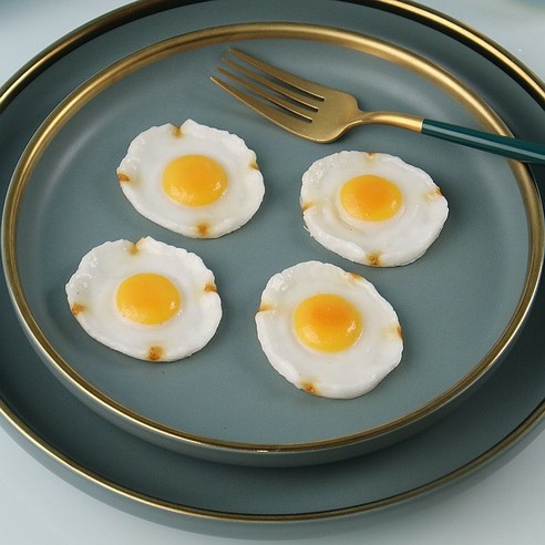 시뮬레이션 음식 모델 튀긴 계란 태양 계란 가게 창 장식 소품, {"색상 분류":"작은 튀긴 계란 하나"}