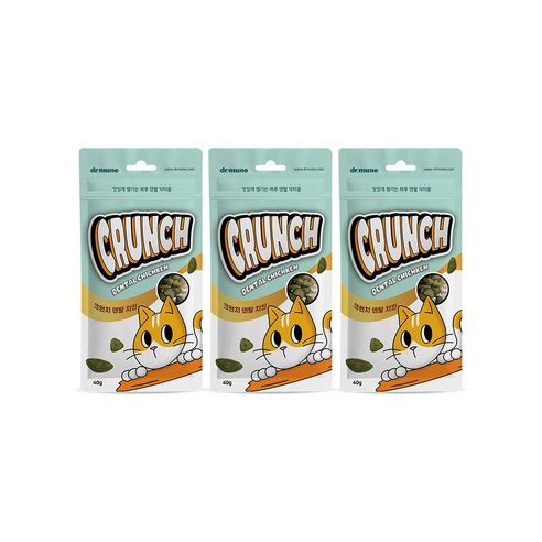 [썬더펫] 닥터뮨 쿠앙 크런치 덴탈 치킨 양치껌 고양이껌 x3, 3개, 40g