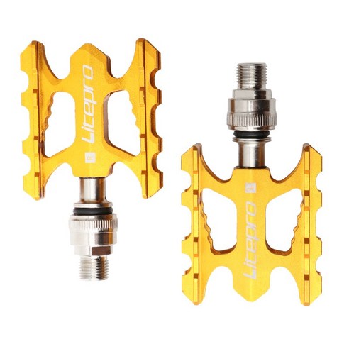 접이식 자전거 알루미늄 합금 퀵 릴리스 페달, 금색（도구 배달）