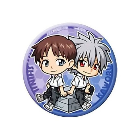 일본 반다이 에반게리온 C Prize Shinji Kaworu Nagisa Can Badge Shin Evangelion Movie Version Atoto 251410, 1개