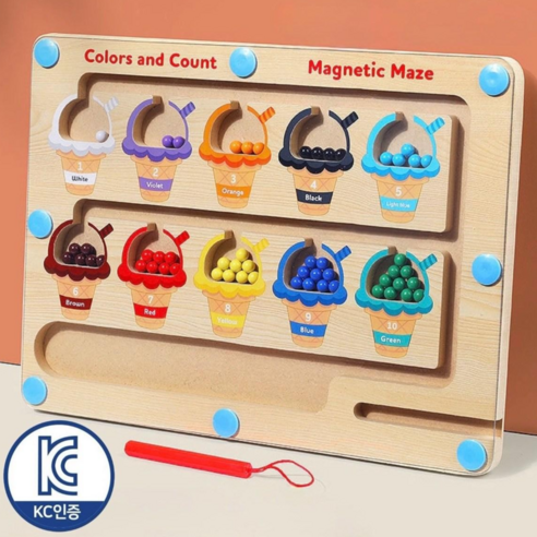 "우리 아이 첫 두뇌 놀이터, 몬테소리 자석 미로 게임! ✨ (육아맘 공감 100%)" 원목장난감
